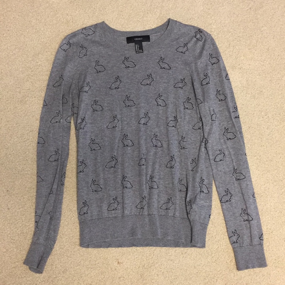 Forever 21 bunny print long sleeve top
